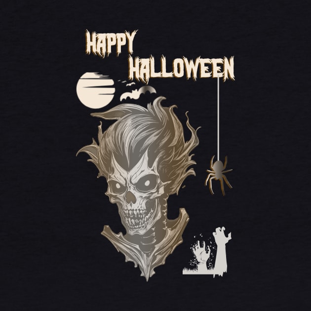 Happy Halloween, skeleton moonlit bats Design! by YeaLove